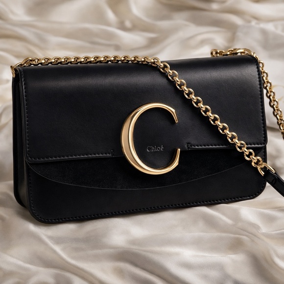 Chloe Handbags - ✨ CHLOÉ C Leather Crossbody / Shoulder Bag – Black & Gold | Authenticated